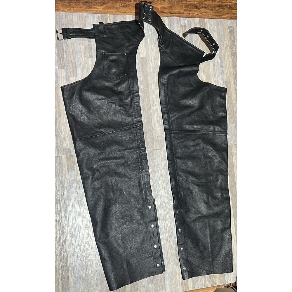 Vintage Rocky Mountain Hides Genuine Leather Motorcycle Chaps XX-Large